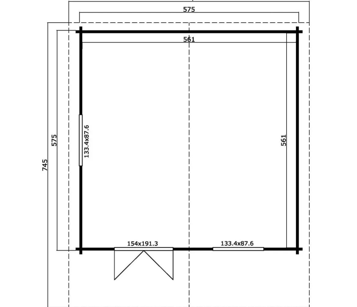 Lasita Maja Blockbohlenhaus Zanzibar, ca. B635/H306/T745 cm