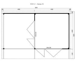 Lasita Maja Blockbohlenhaus Domeo 10, ca. B890/H258,4/T590 cm