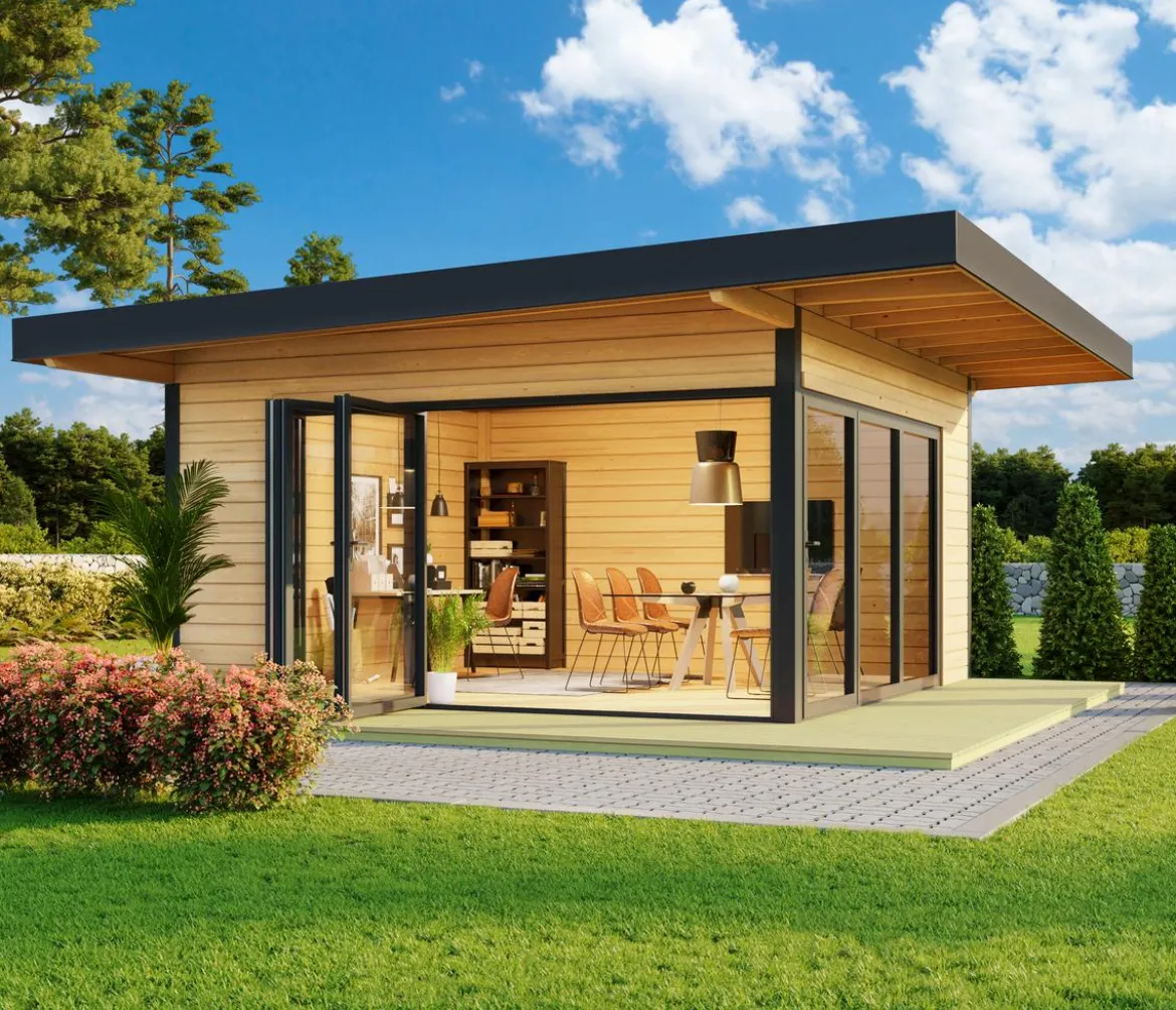 Lasita Maja Blockbohlenhaus Domeo 9, ca. B590/H258,4/T590 cm
