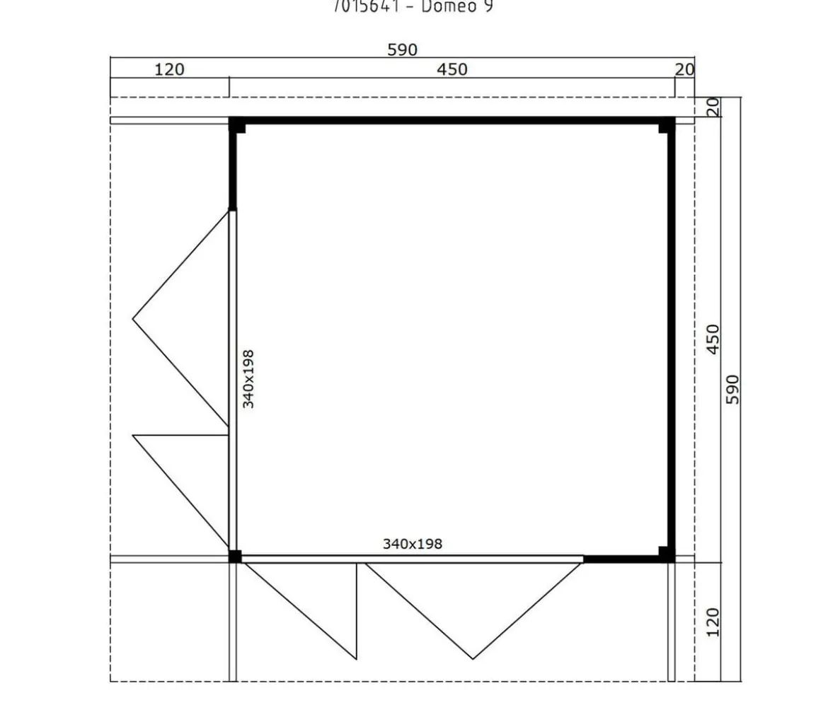 Lasita Maja Blockbohlenhaus Domeo 9, ca. B590/H258,4/T590 cm