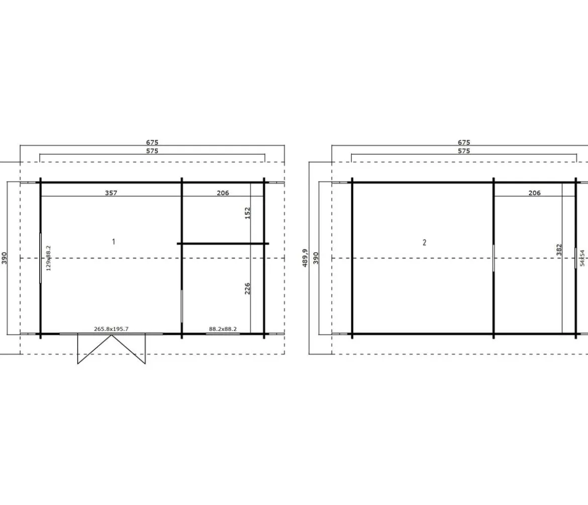 Lasita Maja Blockbohlenhaus Caroline 2.1, ca. B675/H330,6/T489,9 cm