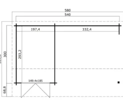Lasita Maja Gartenhaus Kenzo, ca. B580/H273,6/T389,3 cm