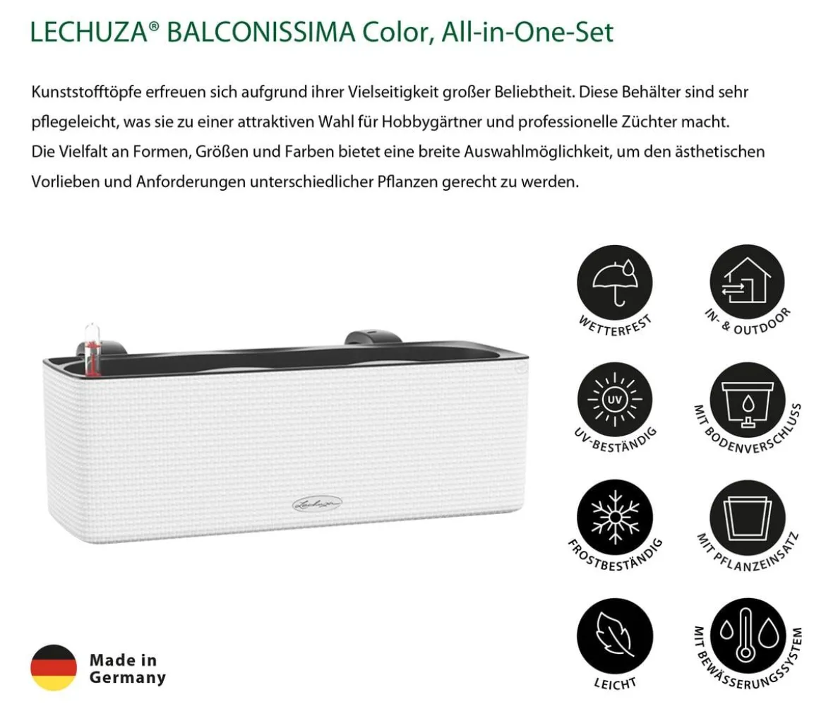 LECHUZA® BALCONISSIMA Color, All-in-One-Set, ca. B40/H14/T14 cm