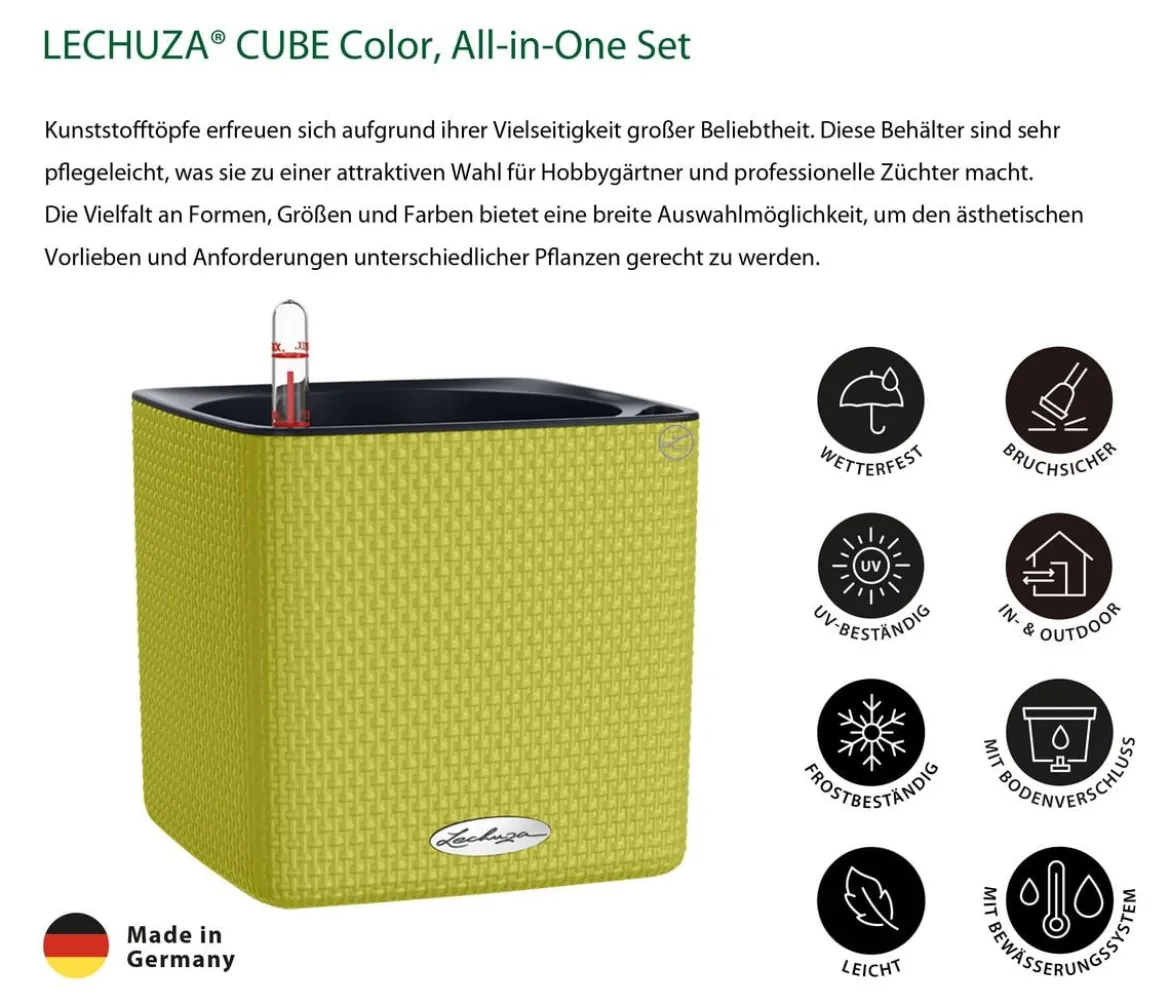LECHUZA® CUBE Color, All-in-One Set