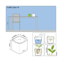 LECHUZA® CUBE Color, All-in-One Set