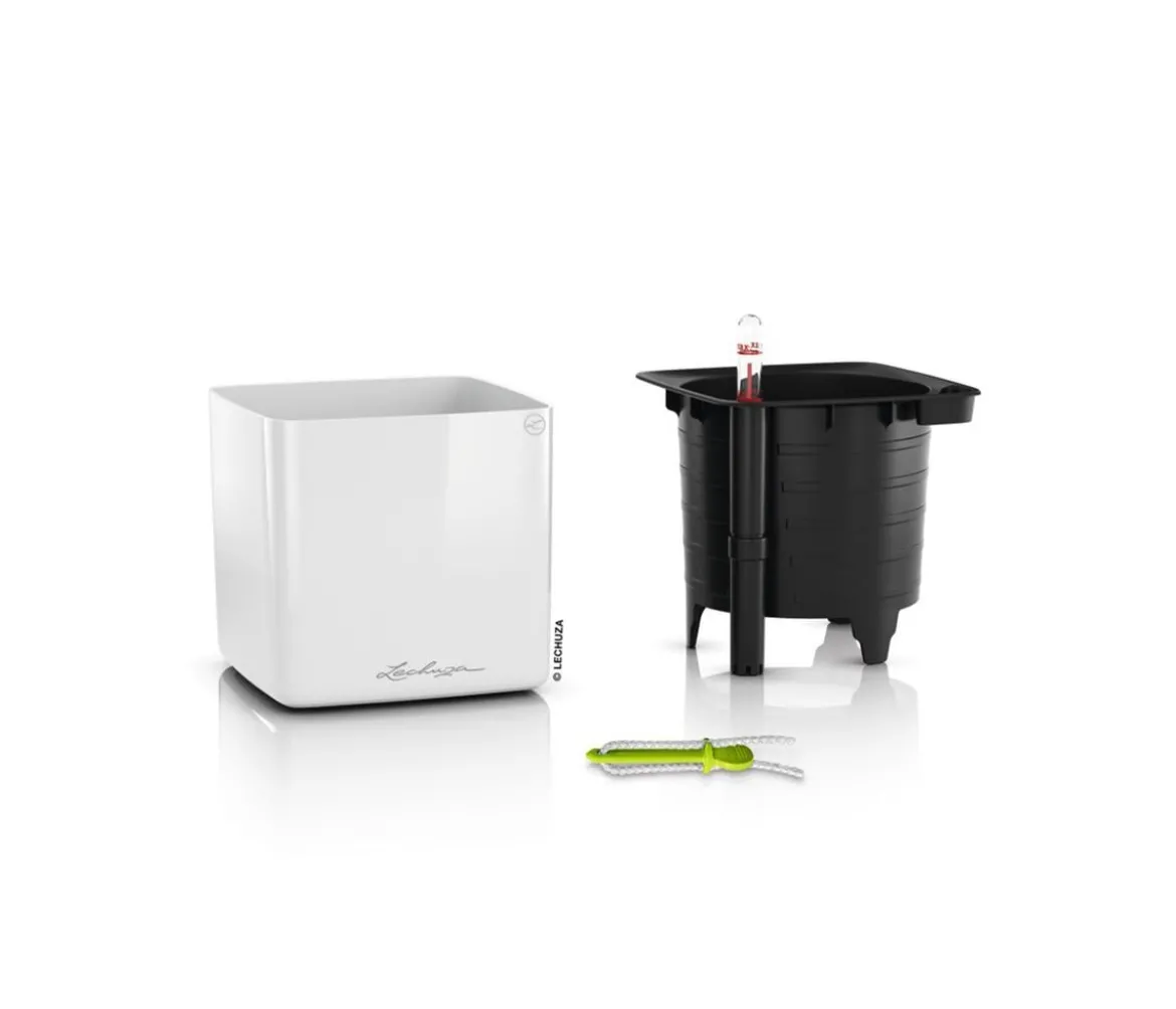 LECHUZA® CUBE Premium, All-in-One Set, hochglanz