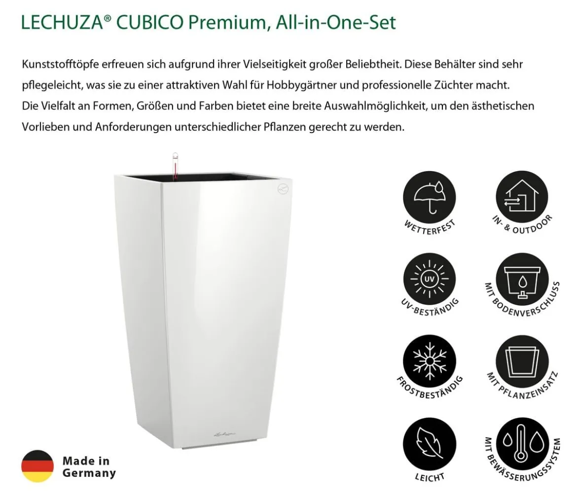 LECHUZA® CUBICO Premium, All-in-One-Set