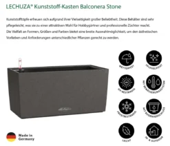 LECHUZA® Kunststoff-Kasten Balconera Stone, rechteckig