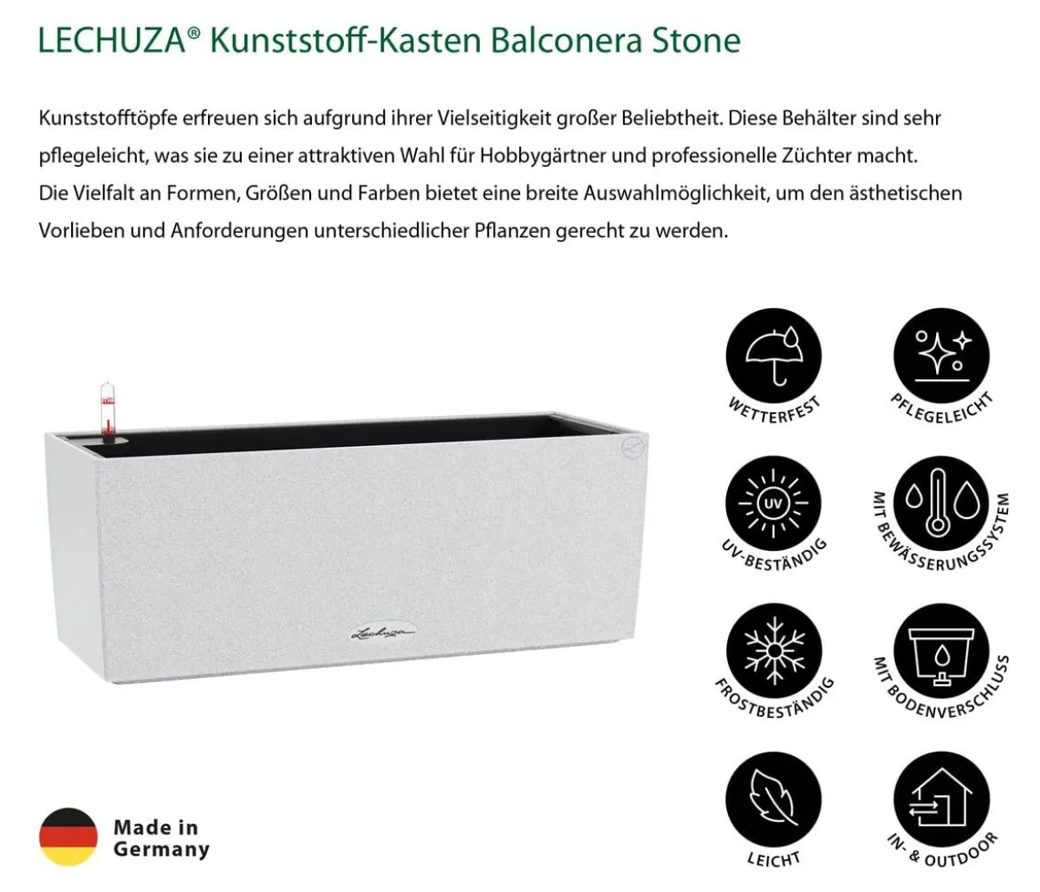 LECHUZA® Kunststoff-Kasten Balconera Stone, rechteckig