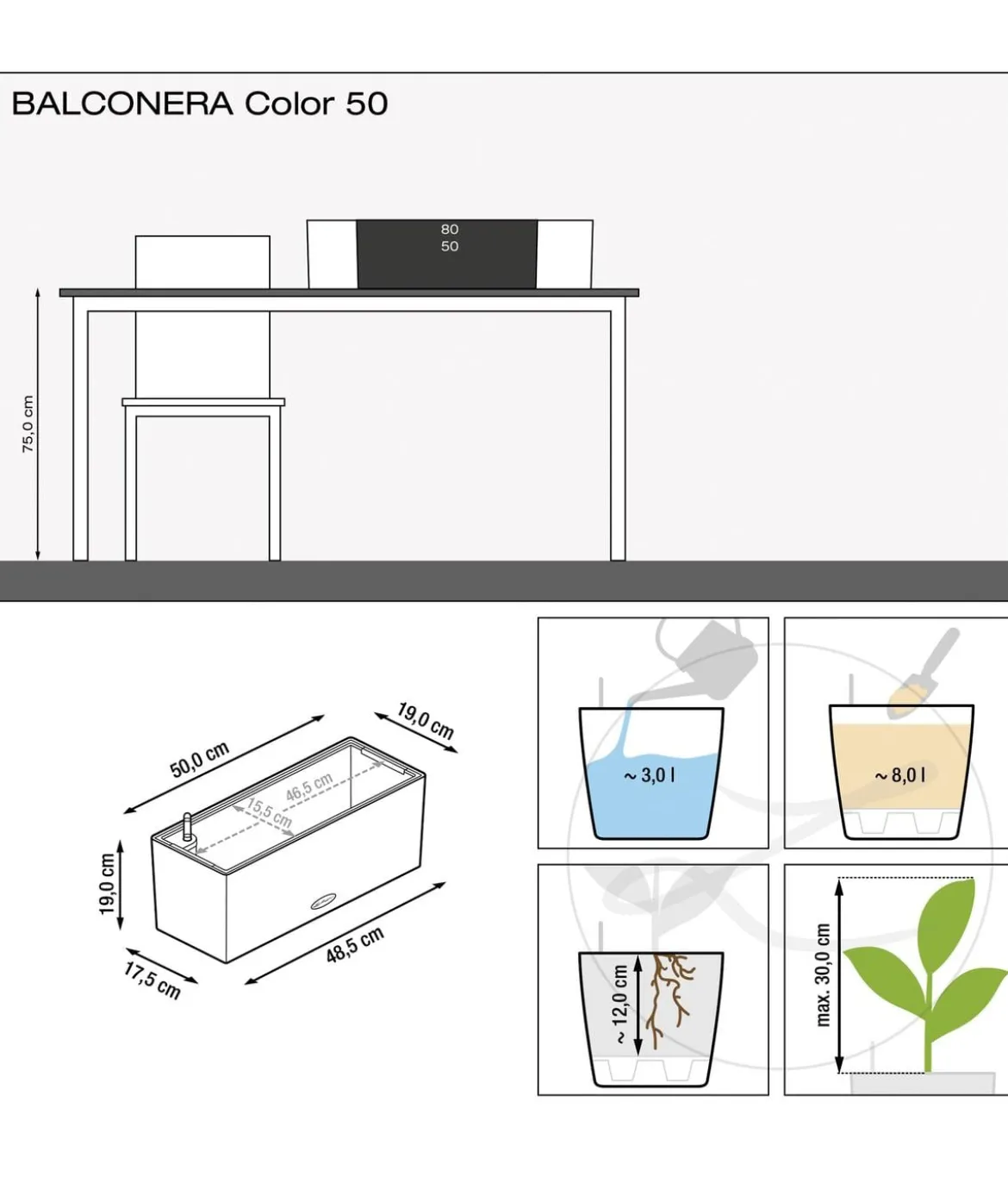 LECHUZA® Kunststoff-Kasten Balconera Color, rechteckig