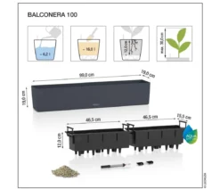 LECHUZA® Kunststoff-Kasten Balconera Cottage, rechteckig