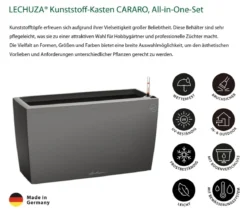 LECHUZA® Kunststoff-Kasten CARARO All-in-One-Set, rechteckig, ca. B75/H43/T30 cm