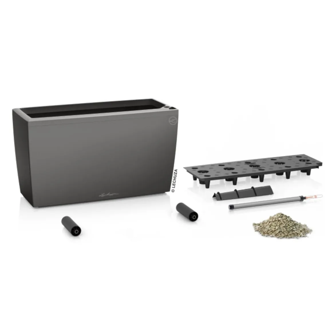 LECHUZA® Kunststoff-Kasten CARARO All-in-One-Set, rechteckig, ca. B75/H43/T30 cm