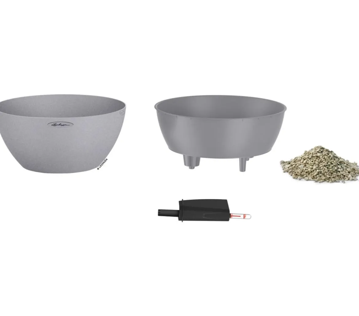 LECHUZA® Kunststoff-Schale 'Cubeto Stone', rund