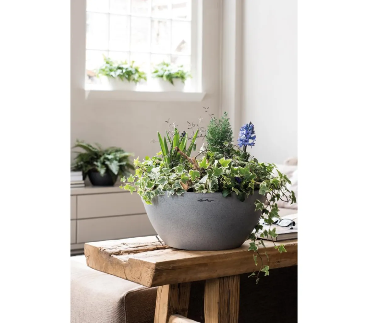 LECHUZA® Kunststoff-Schale 'Cubeto Stone', rund