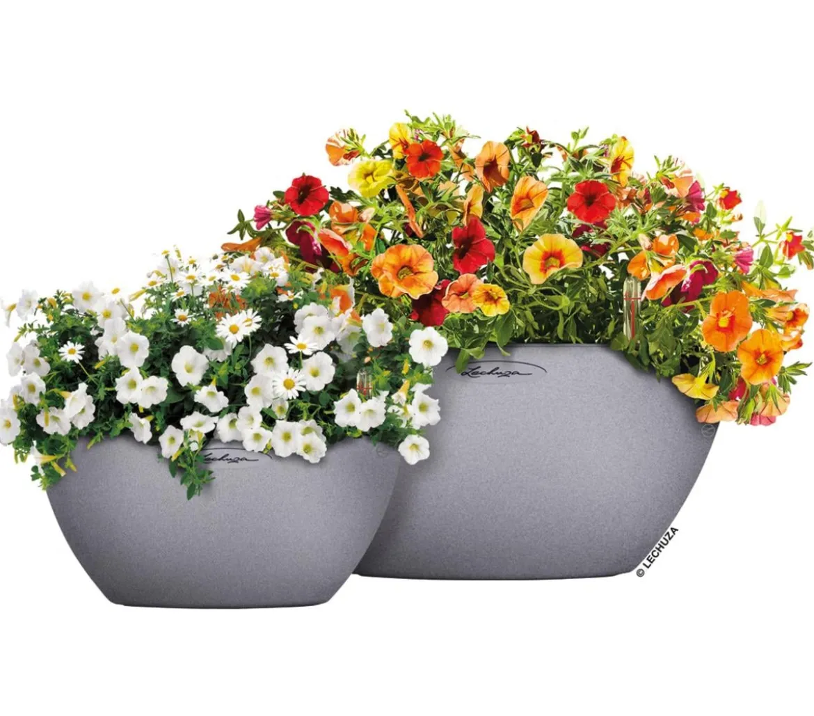 LECHUZA® Kunststoff-Schale 'Cubeto Stone', rund