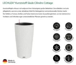 LECHUZA® Kunststoff-Säule Cilindro Cottage inkl. Pflanzeinsatz, konisch