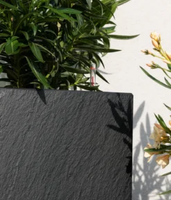 LECHUZA® Kunststoff-Topf Canto Slatestone inkl. Pflanzeinsatz, quadratisch