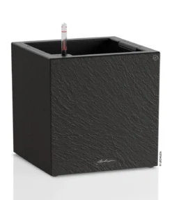 LECHUZA® Kunststoff-Topf Canto Slatestone inkl. Pflanzeinsatz, quadratisch