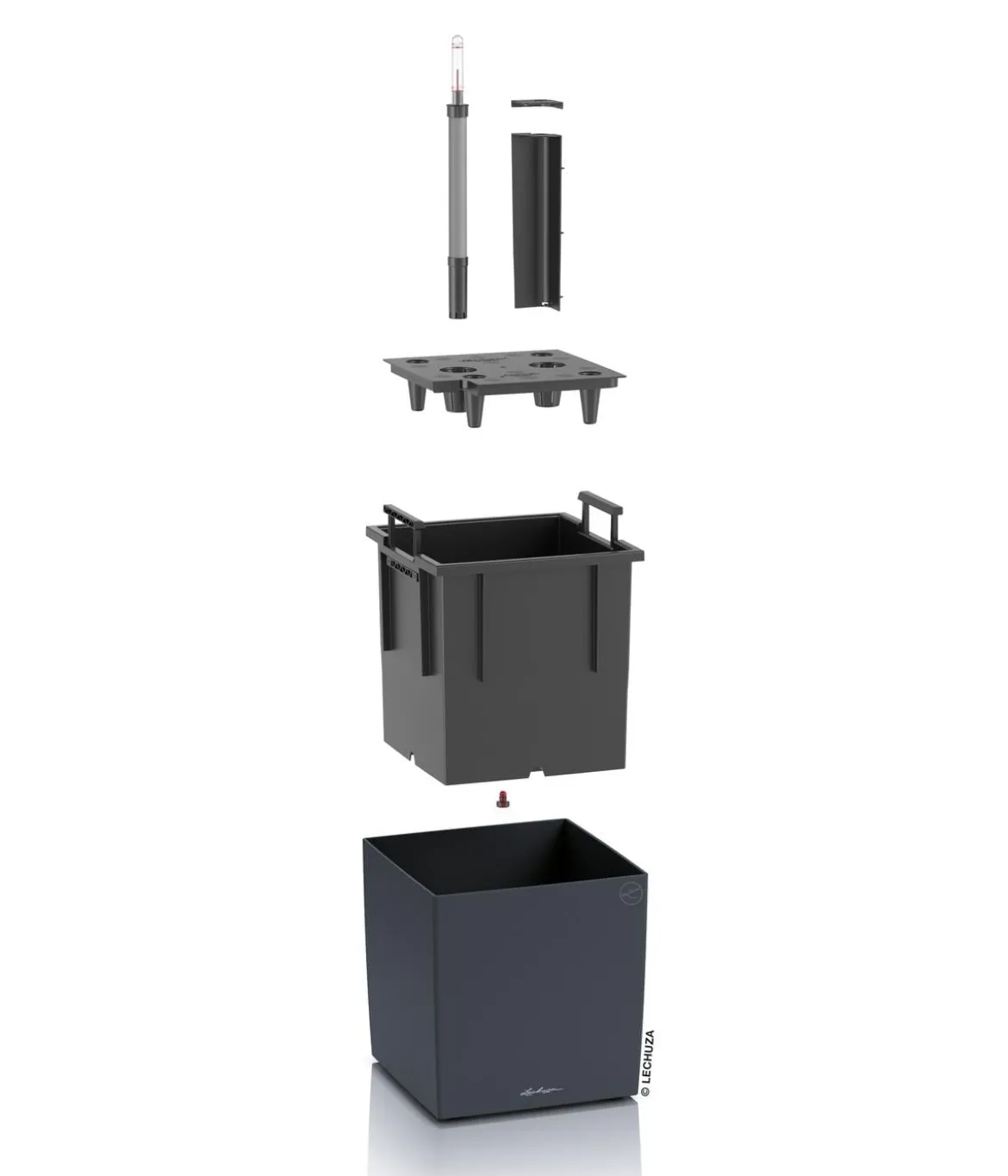LECHUZA® Kunststoff-Topf Cube, rechteckig