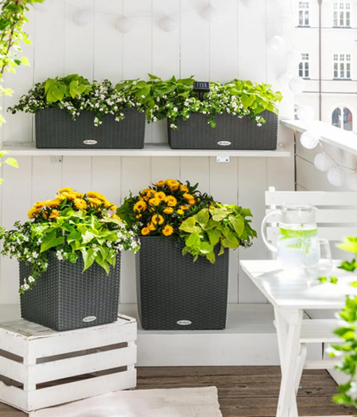LECHUZA® Kunststoff-Topf Cube Cottage, quadratisch