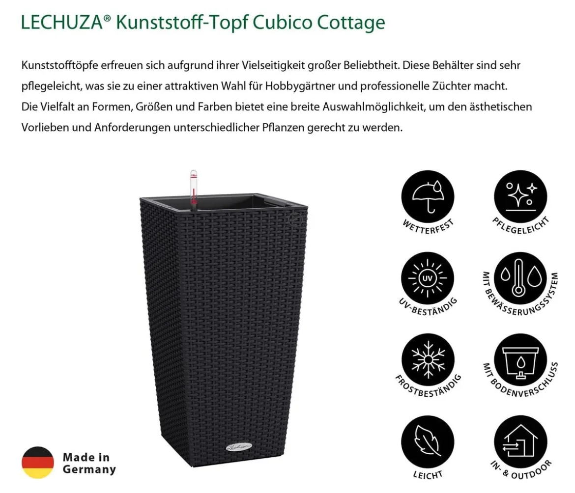 LECHUZA® Kunststoff-Topf Cubico Cottage, konisch