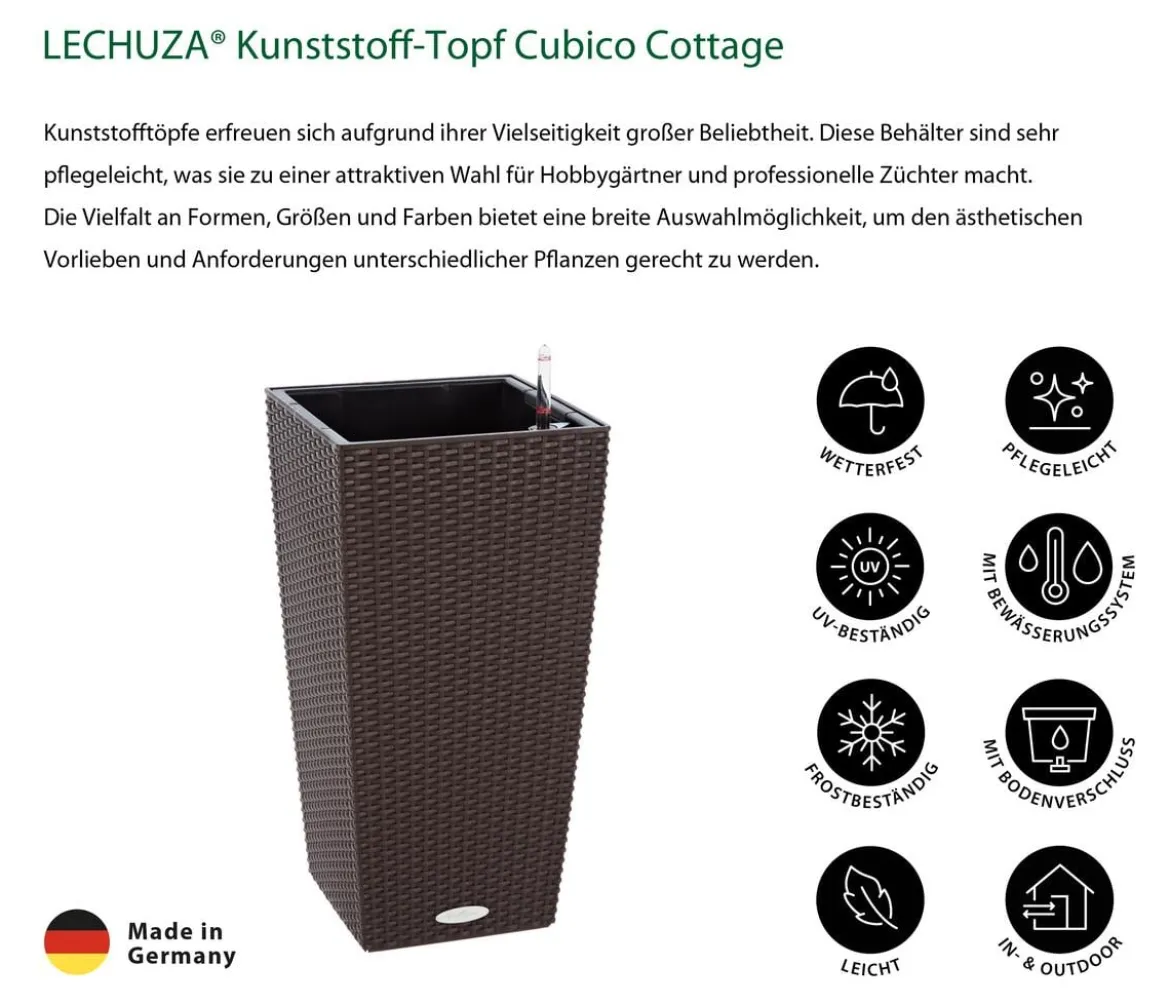 LECHUZA® Kunststoff-Topf Cubico Cottage, konisch