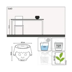 LECHUZA® OJO All-in-One-Set, ca. Ø21/H15,8 cm
