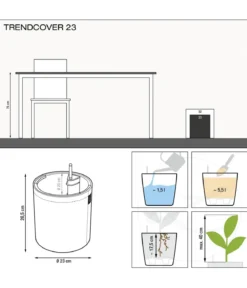 LECHUZA® TRENDCOVER Lederoptik, All-in-One Set