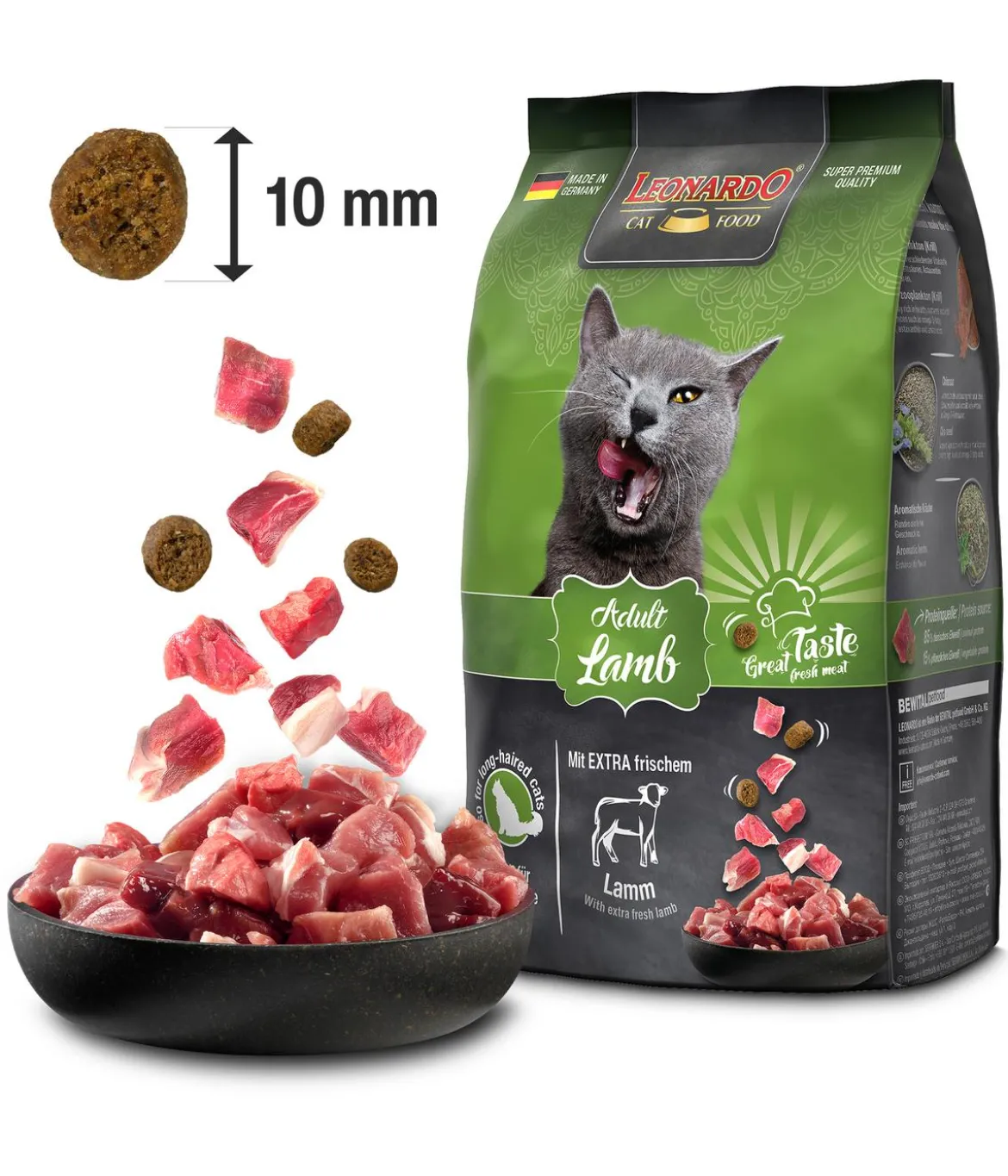 Leonardo Trockenfutter für Katzen Adult Lamb, Lamm
