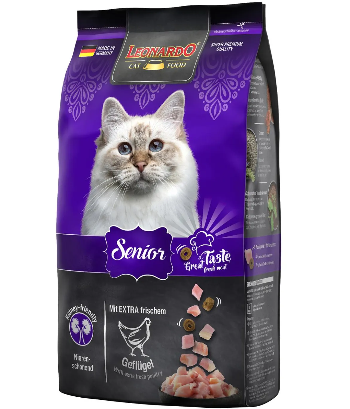 Leonardo Trockenfutter für Katzen Senior, Geflügel