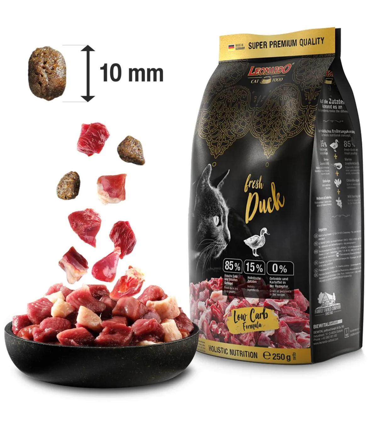 Leonardo Trockenfutter für Katzen Adult fresh Duck, Ente
