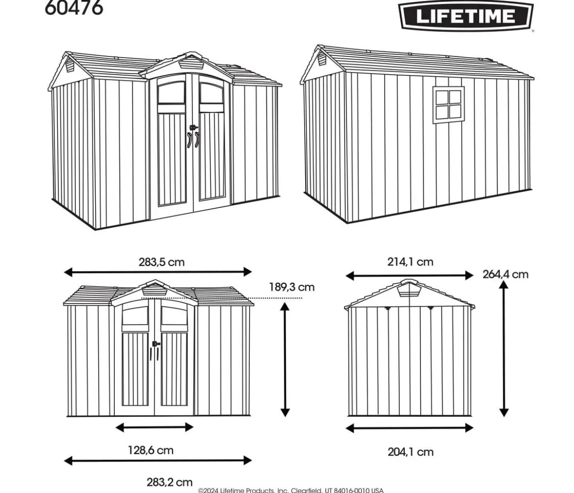 Lifetime Gerätehaus Ohio, ca. B283,5/H265/T214,1 cm