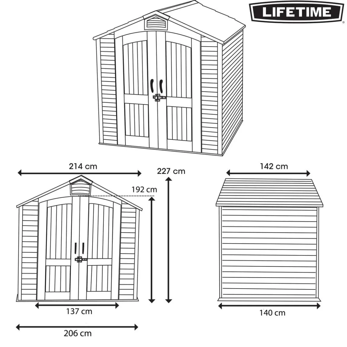 Lifetime Gerätehaus Starlet, ca. B216,6/H227/T142,5 cm