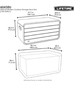 Lifetime Kunststoff Gartenbox Space XL, 625 Liter, ca. B146,7/H77,2/T72,4 cm