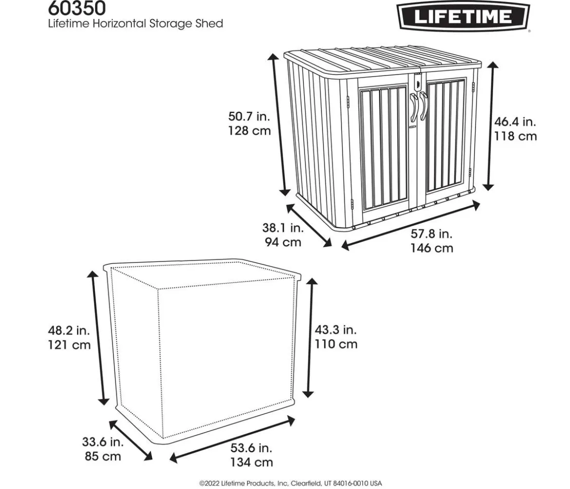 Lifetime Mülltonnenverkleidung Phil 2er Box, ca. B146/H128/T94 cm
