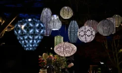 Lumiz Solar-Lampion Long Oval Paisley, ca. Ø20/H45 cm
