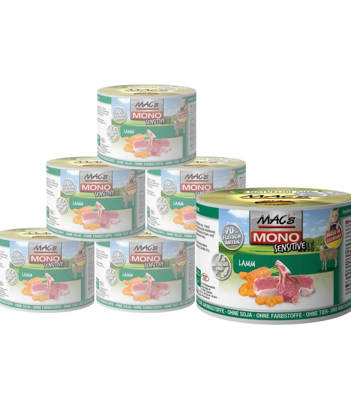 MAC's CAT Nassfutter für Katzen Sensitive, 6 x 200 g/400 g