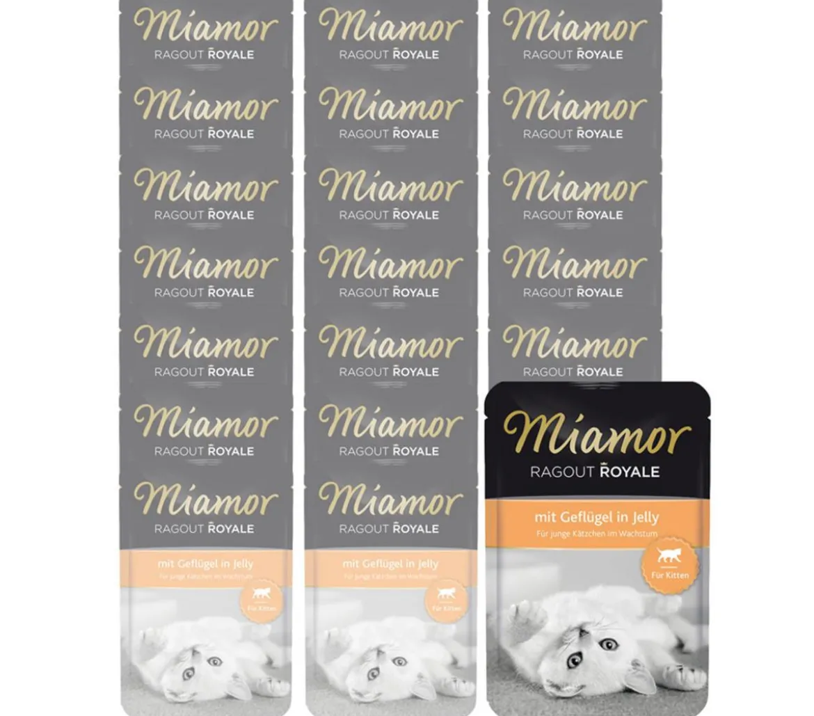 Miamor Nassfutter für Katzen Ragout Royale in Jelly Kitten, 22 x 100 g