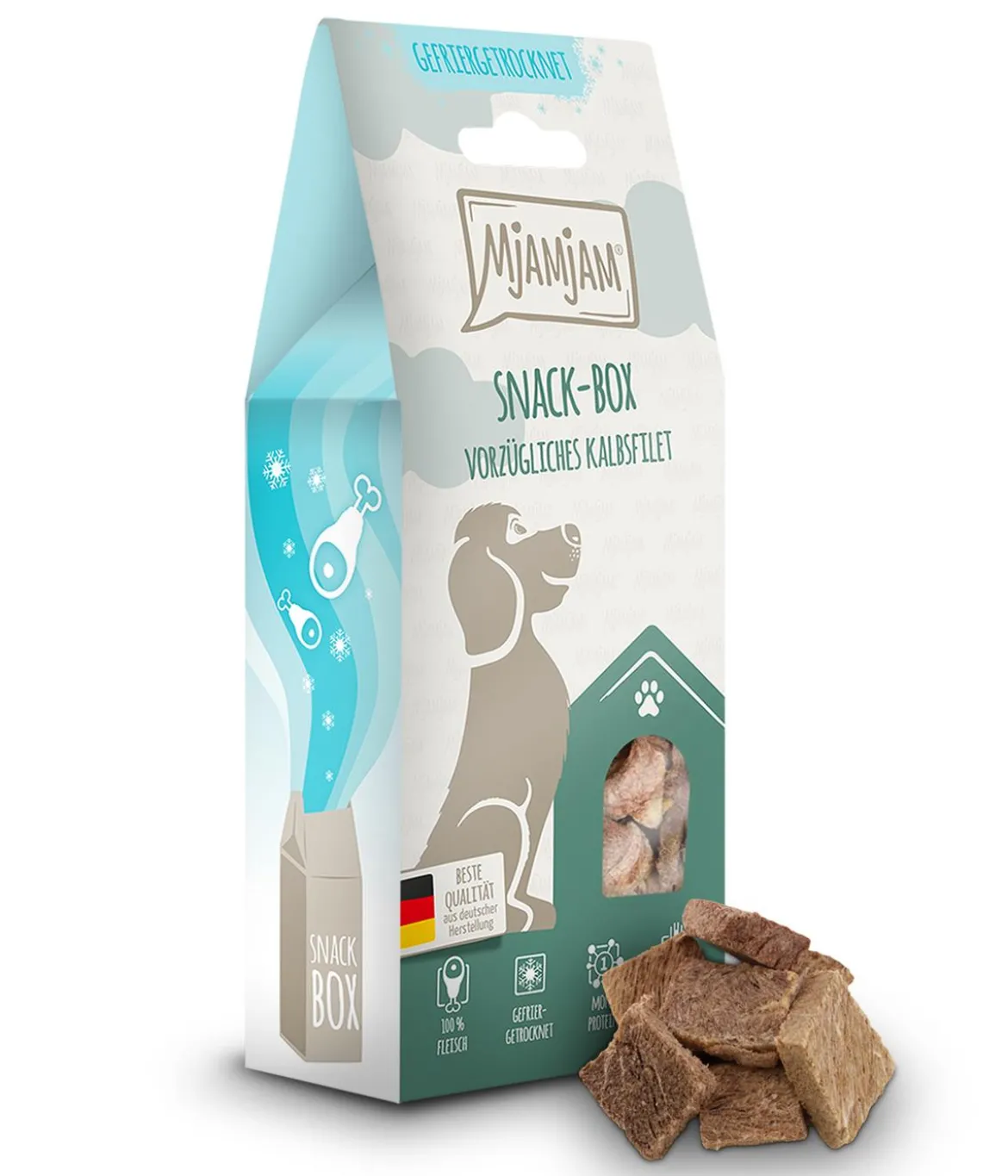 MjAMjAM® Hundesnack Snack-Box vorzügliches Kalbsfilet, Adult, 70 g