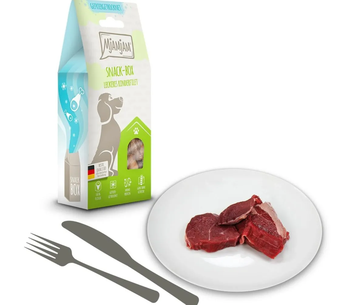 MjAMjAM® Hundesnack Snack-Box leckeres Rinderfilet, Adult, 70 g