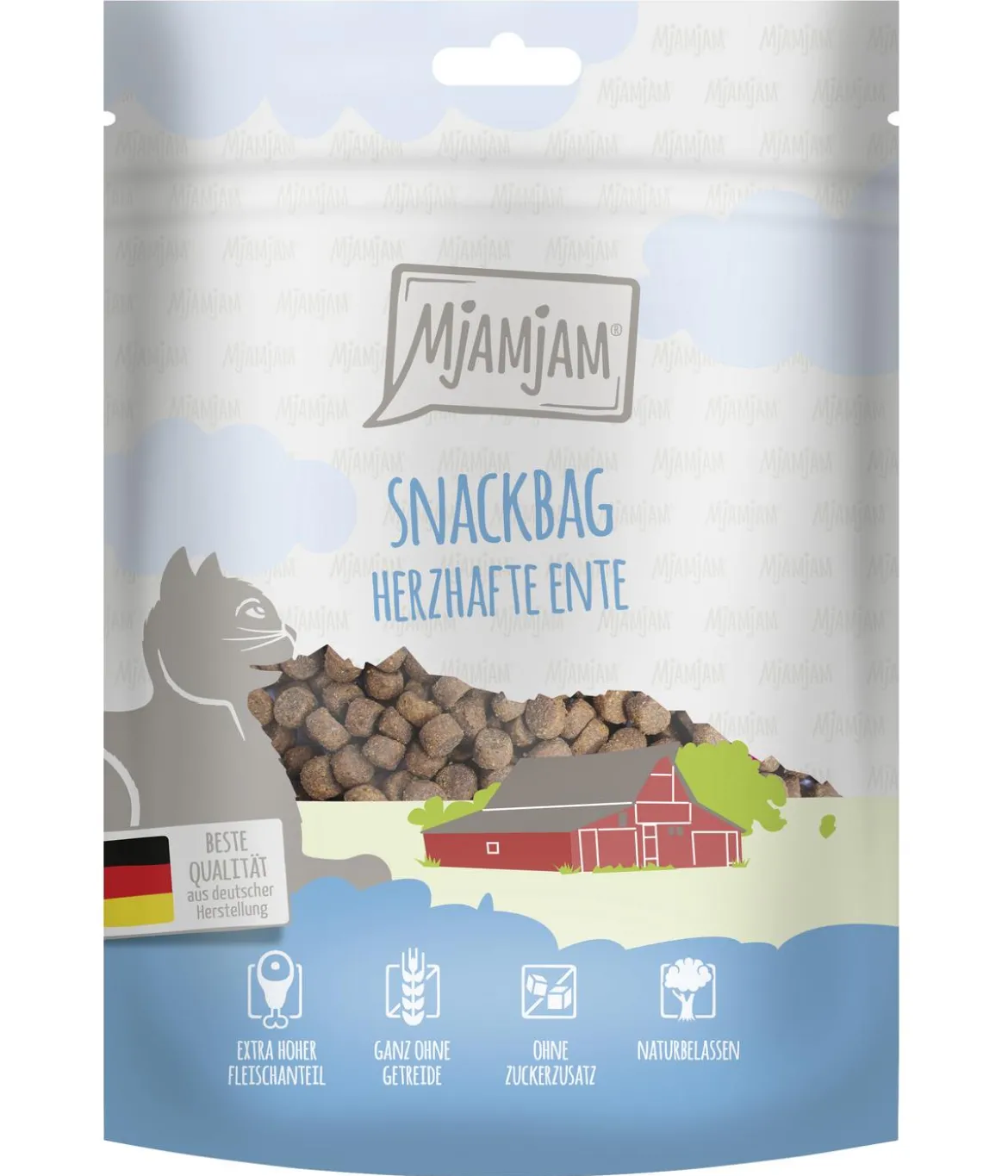MjAMjAM® Katzensnack Snackbag herzhafte Ente, Adult, 125 g
