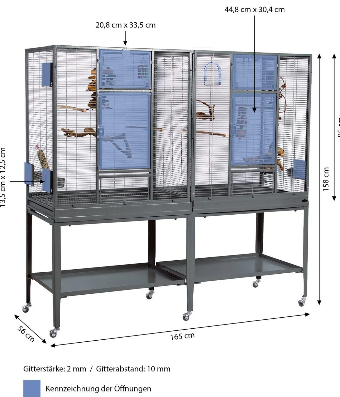 Montana Vogelvoliere Madeira Double, Antik, ca. B165/H158/T56 cm