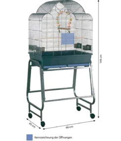 Montana Vogelvoliere Memphis II Antik, dunkelgrau, ca. B66/H144/T45 cm