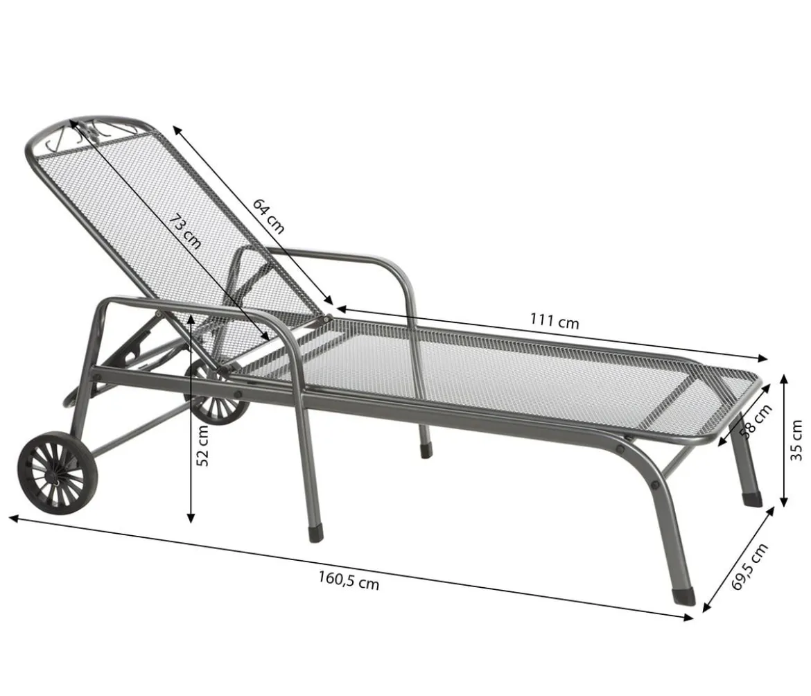 MWH Gartenliege Savoy, ca. B81/H52/T187 cm