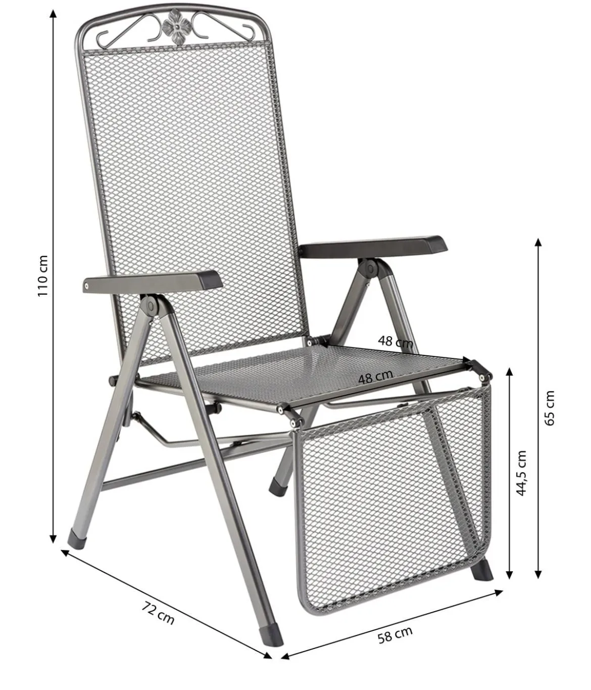 MWH Metall-Relaxsessel Savoy, ca. B58/H110/T cm