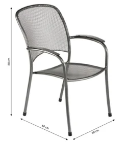 MWH Metall-Stapelsessel Carlo, ca. B60/H89/T60 cm