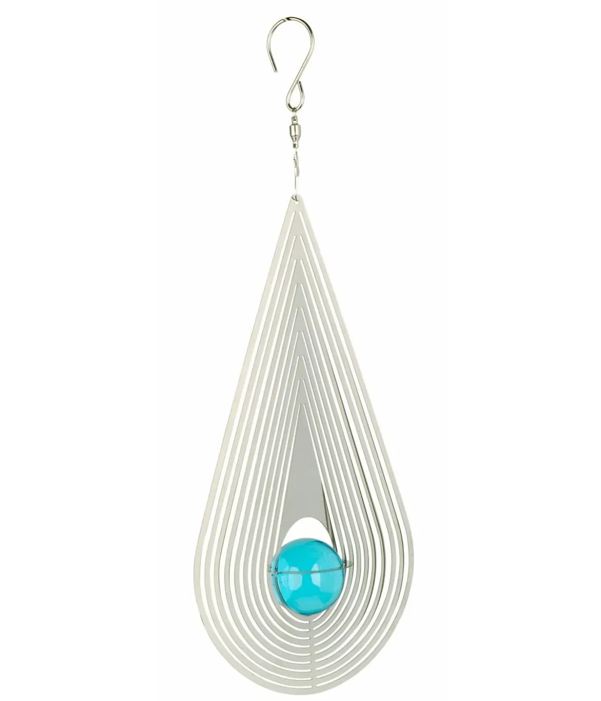 NATURE'S MELODY Windspiel Cosmo Träne, 13 x 4,5 x 33,5 cm, silber/blau