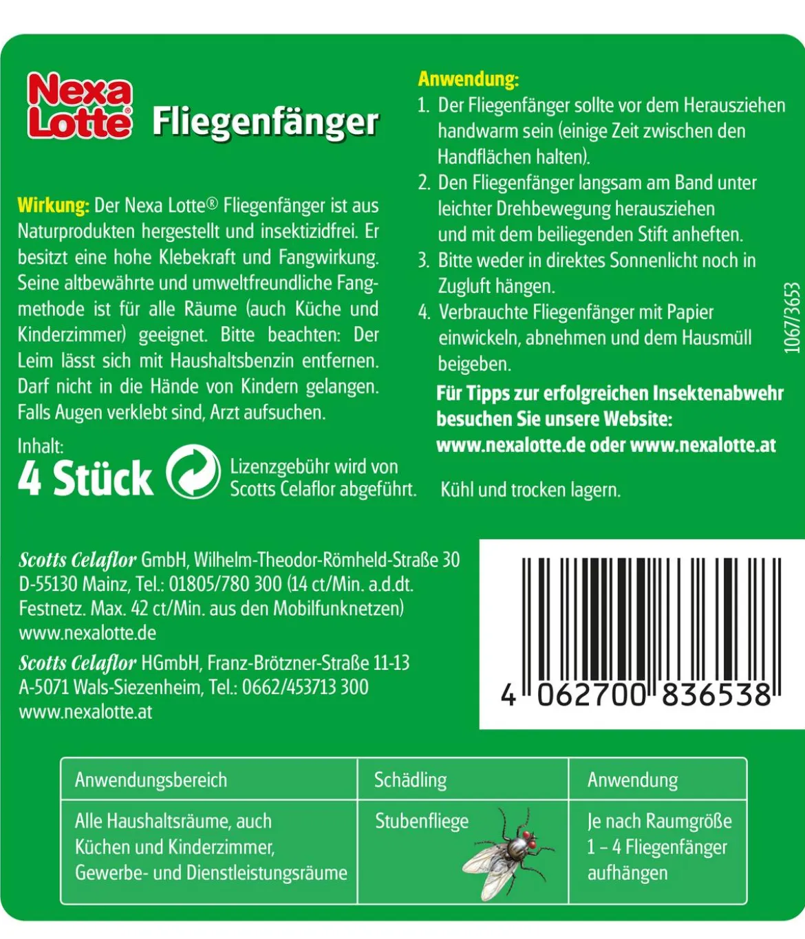 Nexa Lotte® Fliegenfänger, 4 Stk.