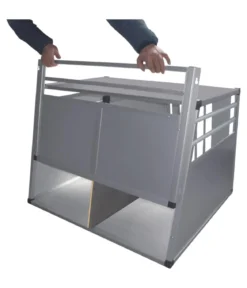 Nobby Aluminium-Autotransportbox Doppelt New Design, silber, ca. B92/H68/T88 cm